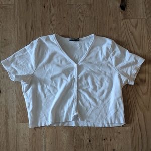 Brandy Melville White Crop Top One Size